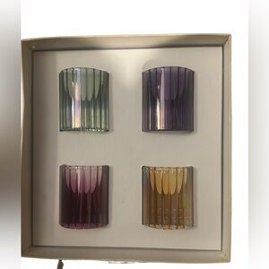 Vintage Neiman Marcus Parisevetro Blown Glass Napkin Rings Set of 4